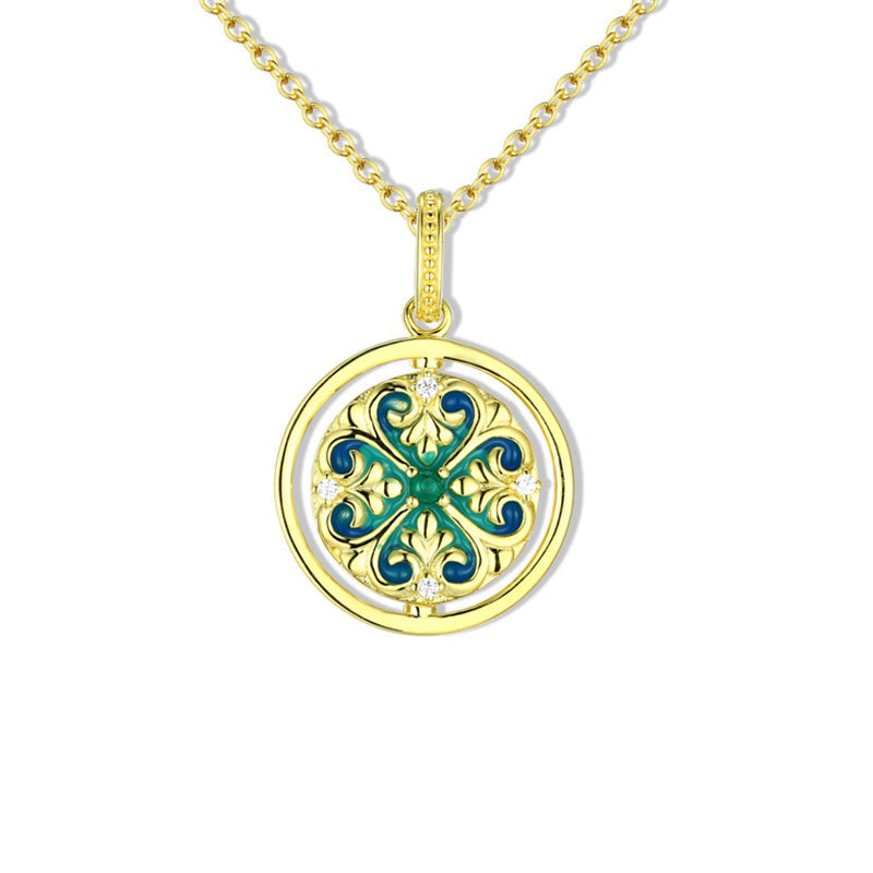 Buddha Stones 925 Sterling Silver Lotus Flower Floral Zircon Enlightenment Rotatable Necklace Pendant Necklaces & Pendants BS LOTUS(Enlightenment♥New Beginning)