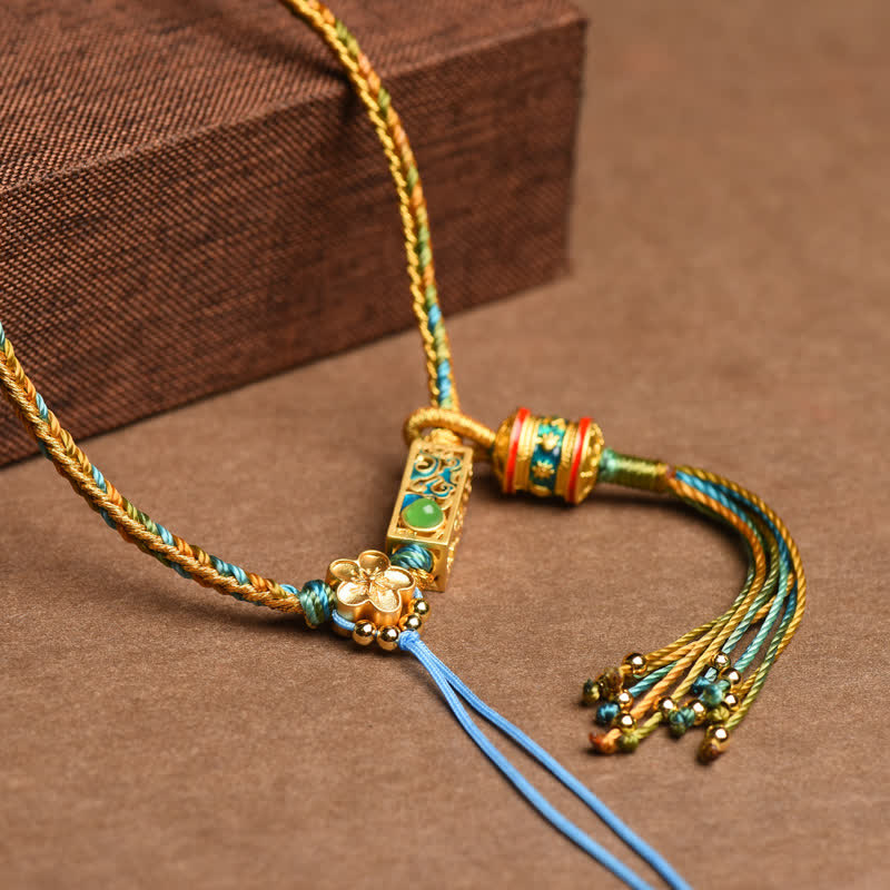 Buddha Stones Colorful String Copper Wealth Necklace Pendant Necklaces & Pendants BS 5