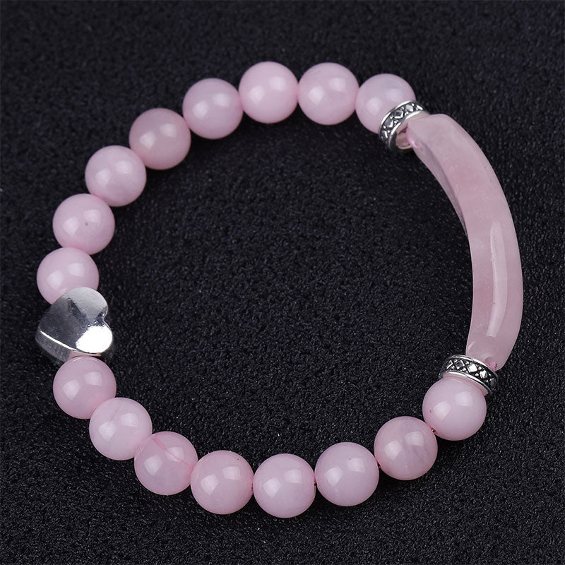 Natural Crystal Beads Unisex Heart Bracelet Bracelet BS 10