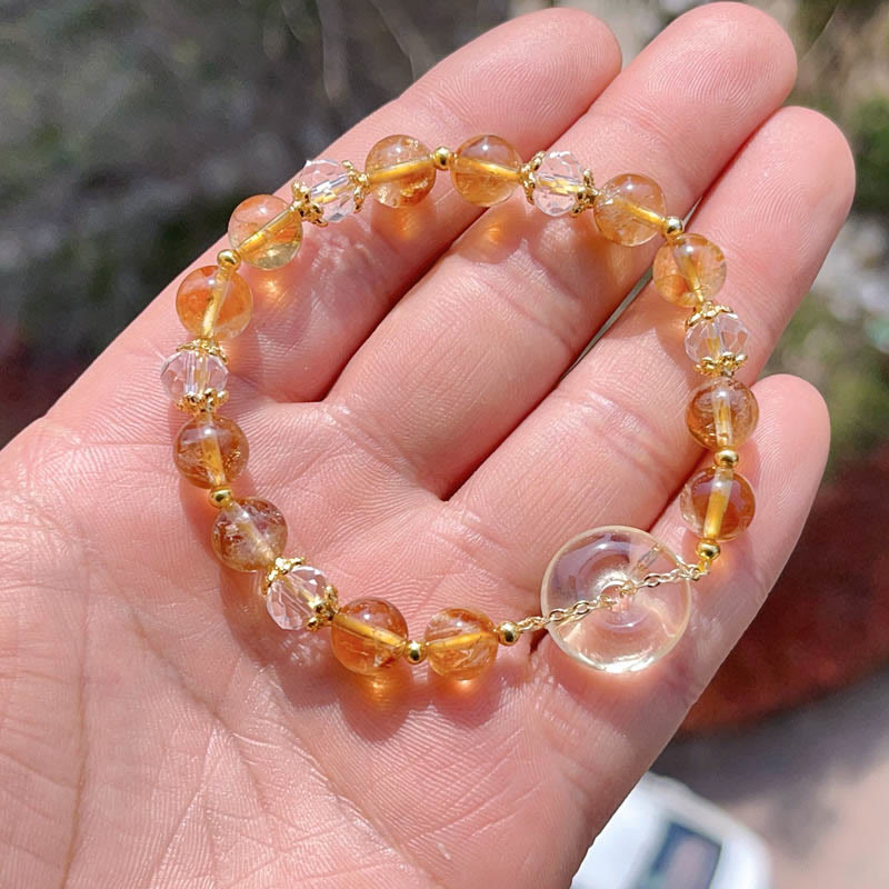 Buddha Stones Peace Buckle Citrine Crystal Prosperity Bracelet 4