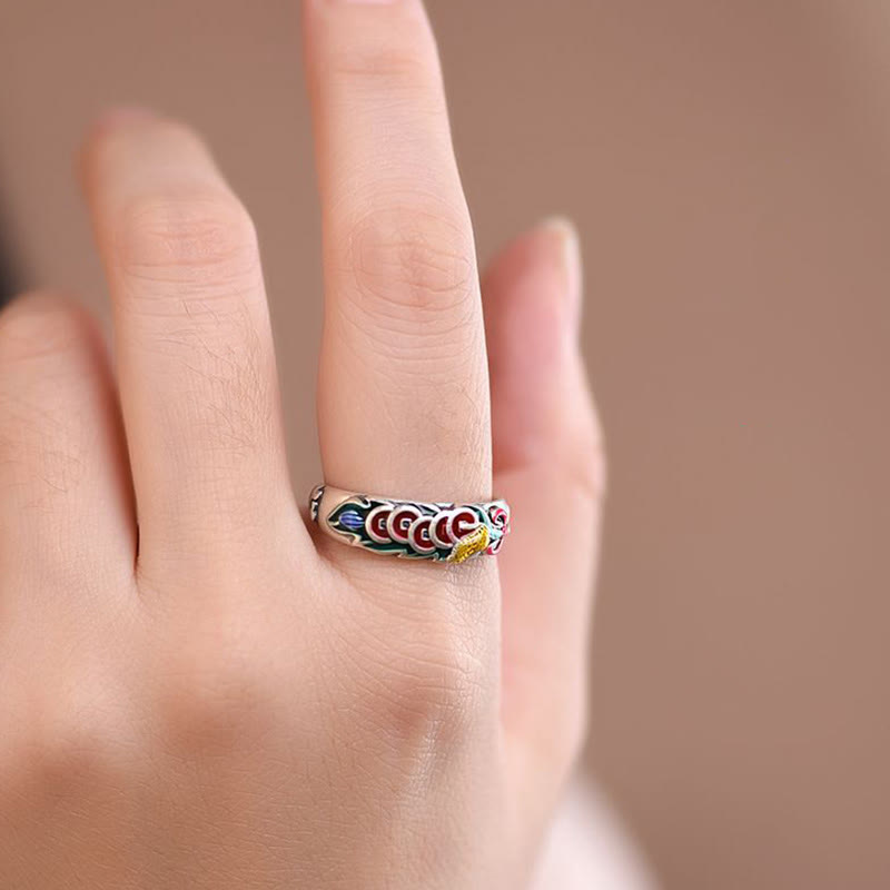 Buddha Stones Feng Shui Five Emperor Coins Wealth Ring Ring BS 6