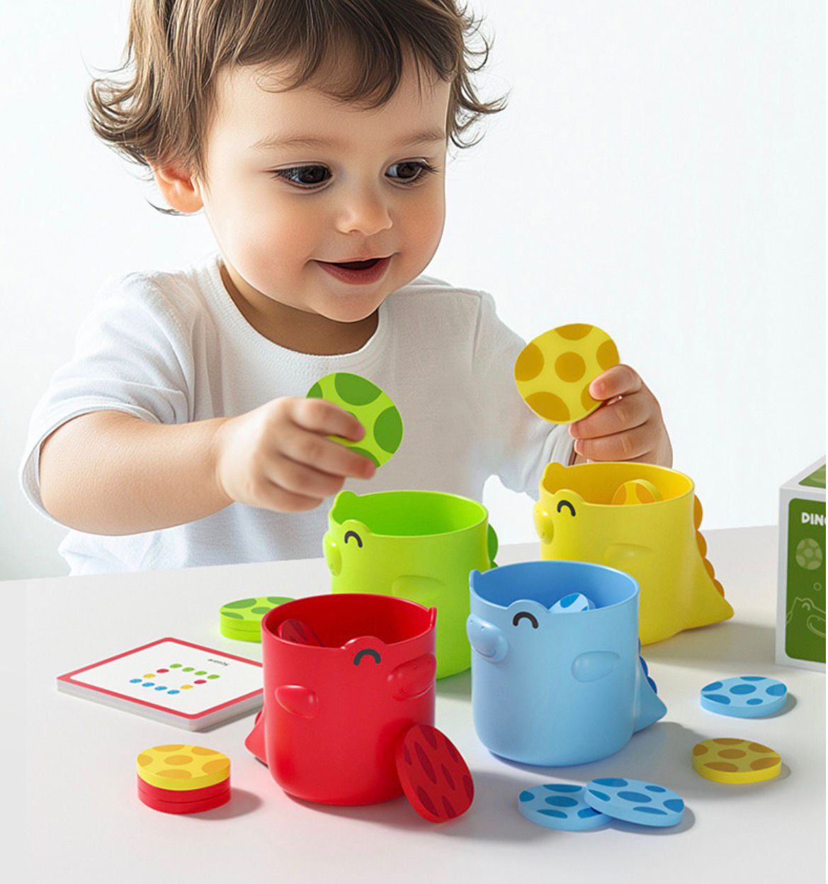 Montessori Dinosaur Eggs Color Sorting Game | Dino Color Classification & Practical Life Activity