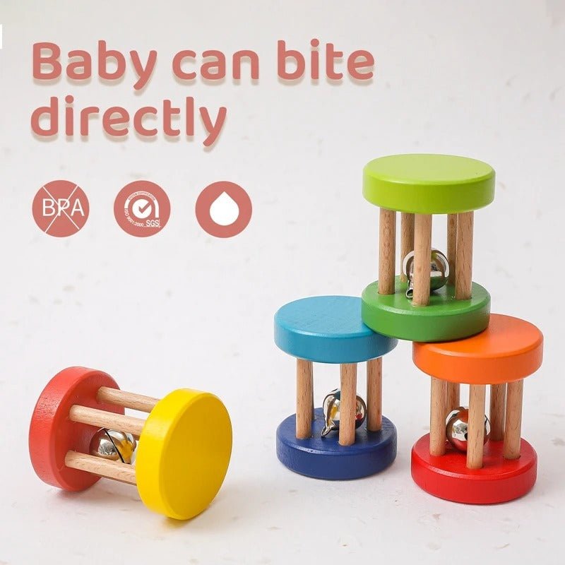 Color Wooden Rattle Toy 0-12 Months Baby - 1pc