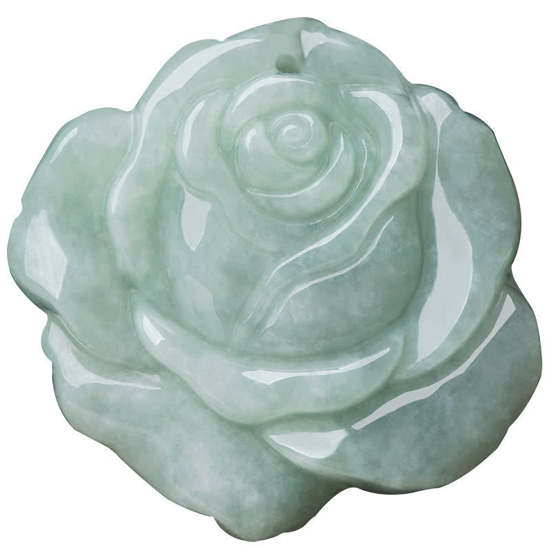 Buddha Stones Lotus Pattern Jade Abundance Prosperity Necklace String Pendant Necklaces & Pendants BS 6