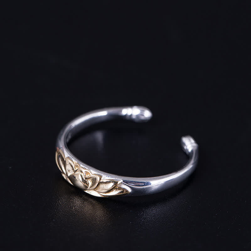 Foviel 925 Sterling Silber Lotus Blume Neuanfang Ring