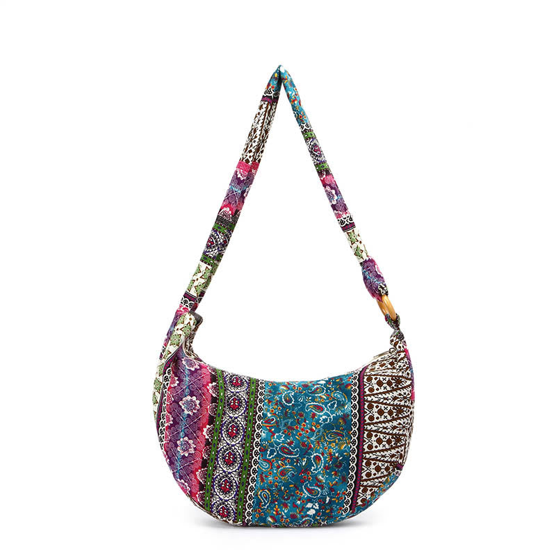Buddha Stones Cotton Stripes Print Crossbody Bag Shoulder Bag Crossbody Bag&Shoulder Bag BS 9
