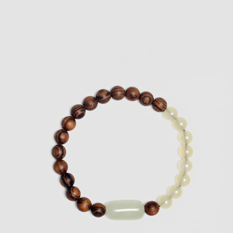 Buddha Stones Jade Sandalwood Luck Abundance Bracelet Bracelet BS 8