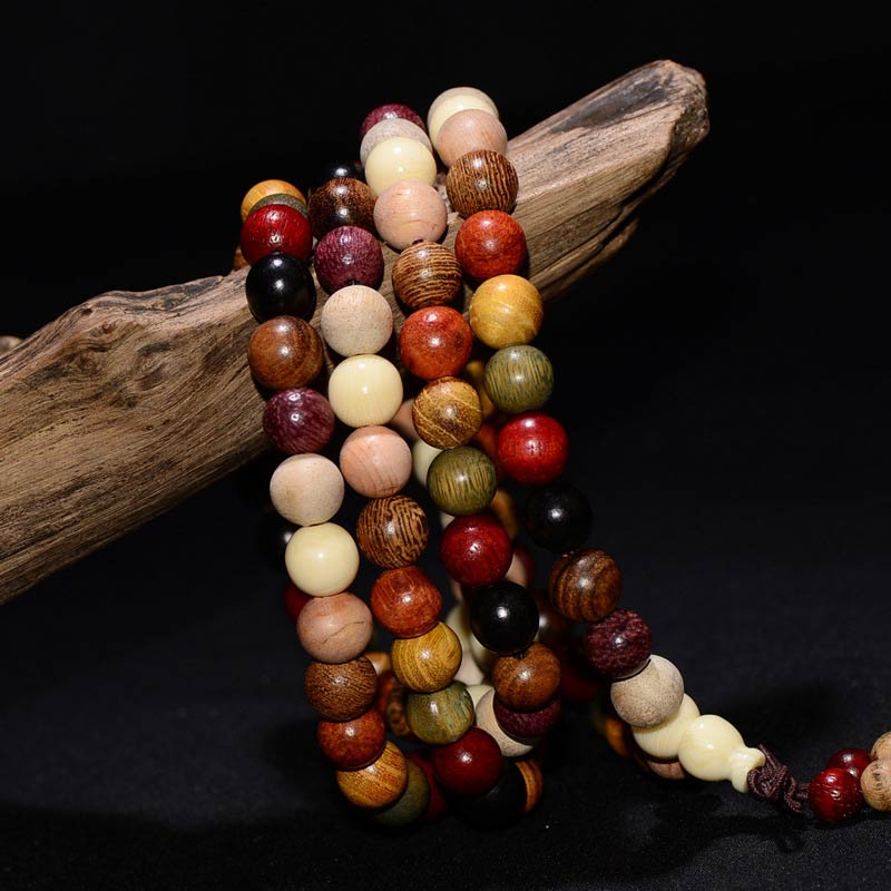 Buddha Stones 108 Beads Wenge Wood Mala Blessing Meditation Bracelet - image 4