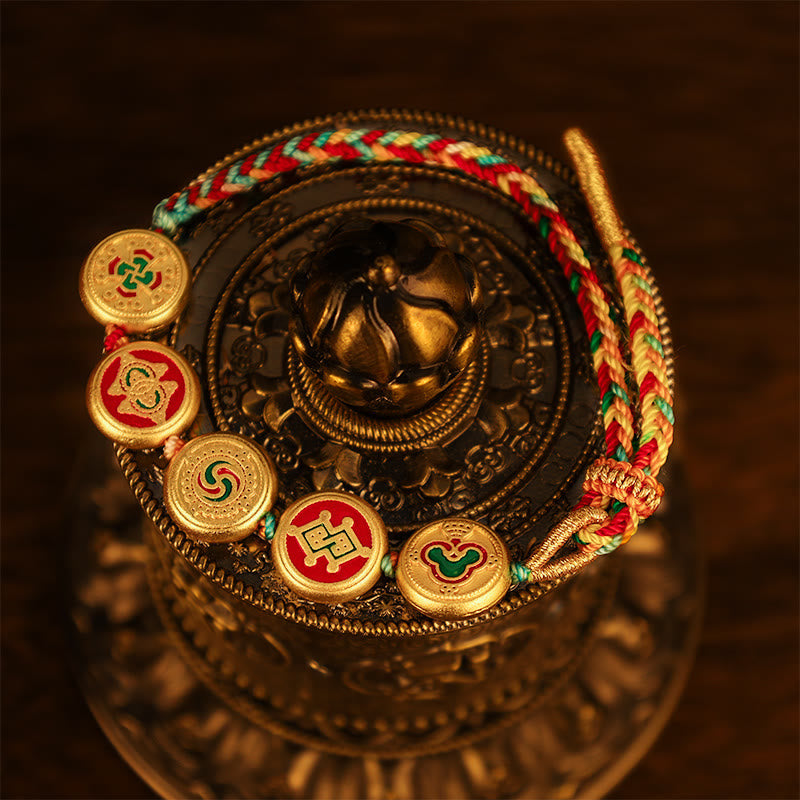 Buddha Stones Tibetan Five God Of Wealth Colorful Rope Braided Luck Bracelet Bracelet BS 12