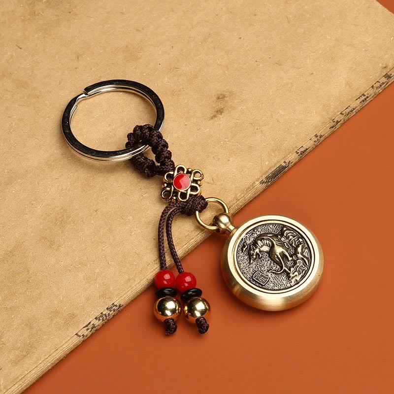 Buddha Stones 12 Chinese Zodiac Blessing Wealth Fortune Keychain Key Chain BS Tiger