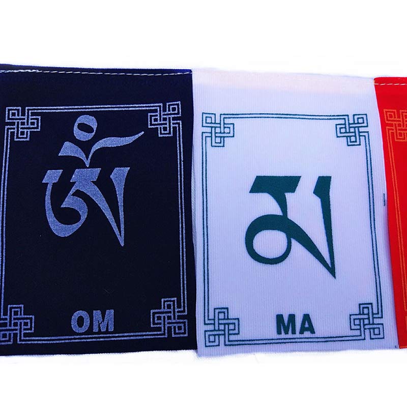 Buddha Stones Tibetan Blessing Windhorse Om Mani Padme Hum Outdoor Car Prayer Flag Decoration Decorations buddhastoneshop 13