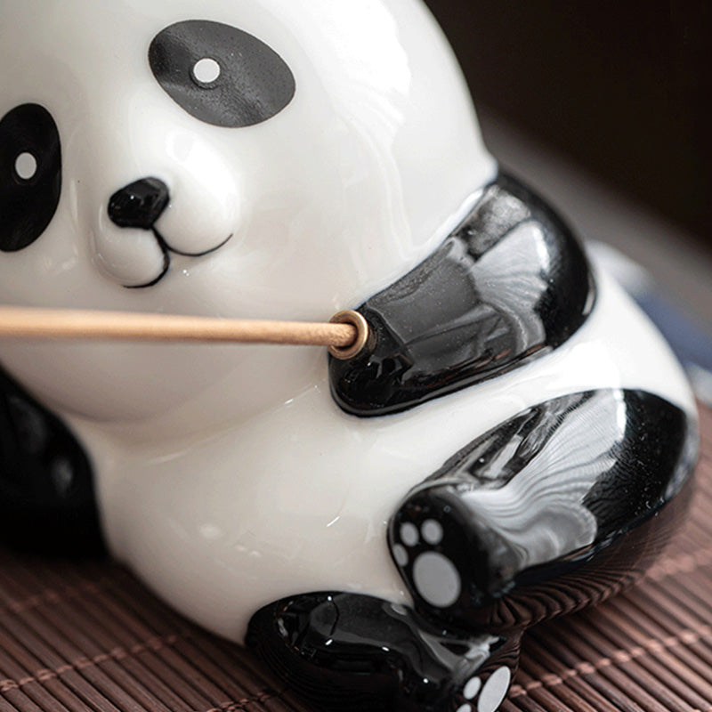 Lovely Cat Panda Ceramic Blessing Incense Burner Decoration Incense Burner BS 18