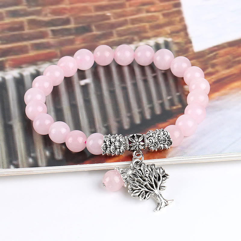Buddha Stones Natural Gemstone Tree of Life Lucky Charm Stretch Bracelet Bracelet BS 7
