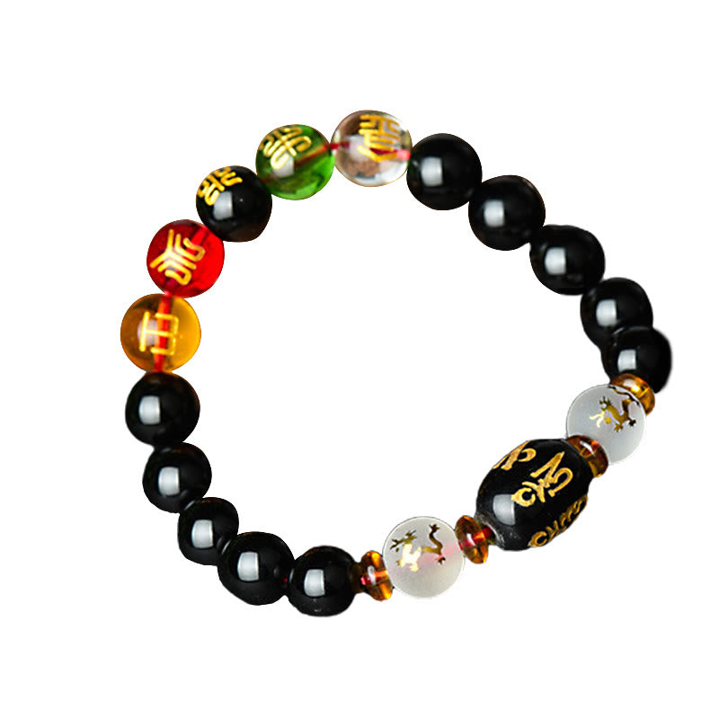 Buddha Stones Tibetan Black Onyx Luck Bracelet Bracelet BS 10mm