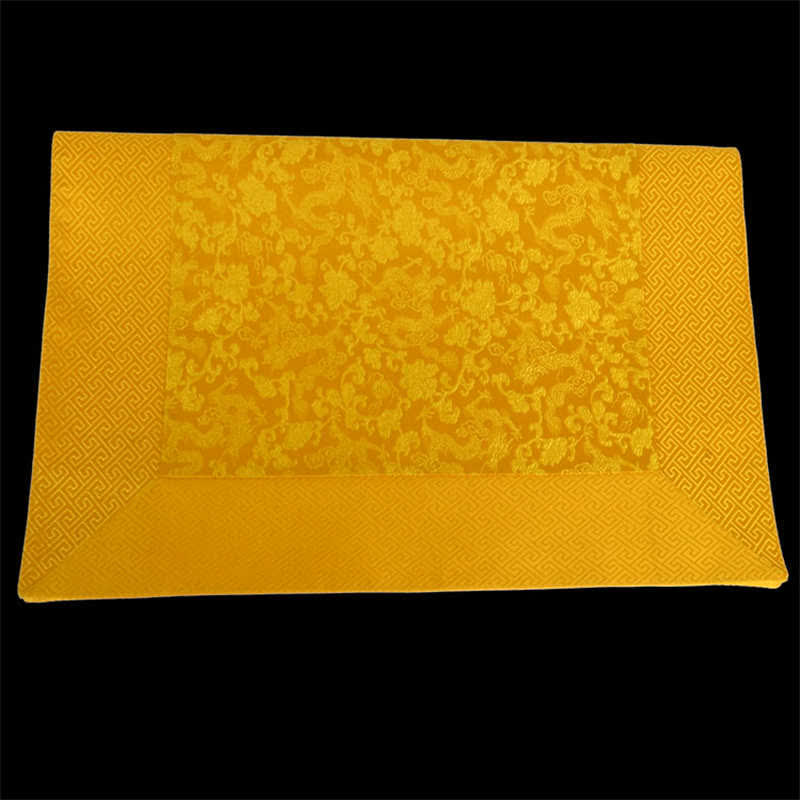 Buddha StonesPrayer Altar Flower Dragon Pattern Tibetan Auspicious Symbols Jacquard Mat Prayer Altar BS 4
