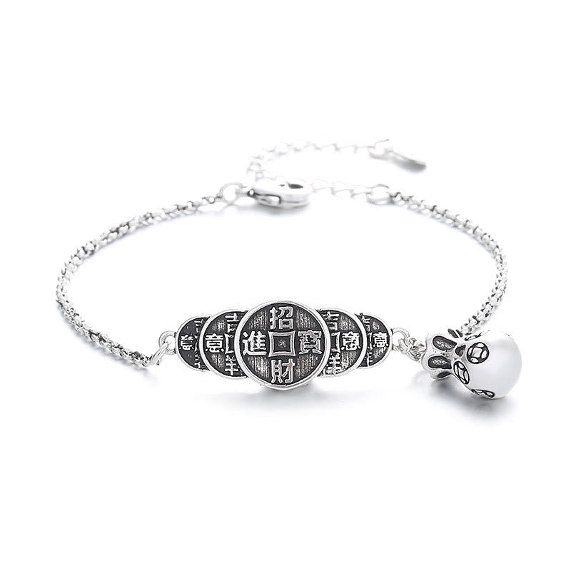 Buddha Stones Copper Coin Money Bag Wealth Bracelet Bracelet BS 5
