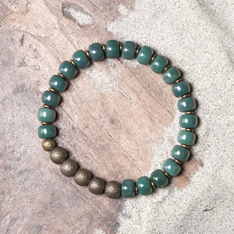 Buddha Stones Tibetan Cyan Bodhi Seed Copper Success Bracelet Bracelet BS 4