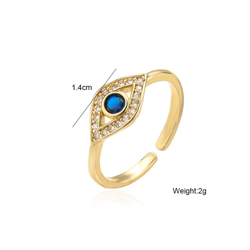 Buddha Stones Evil Eye Protection Blessing Copper Ring Rings BS 4