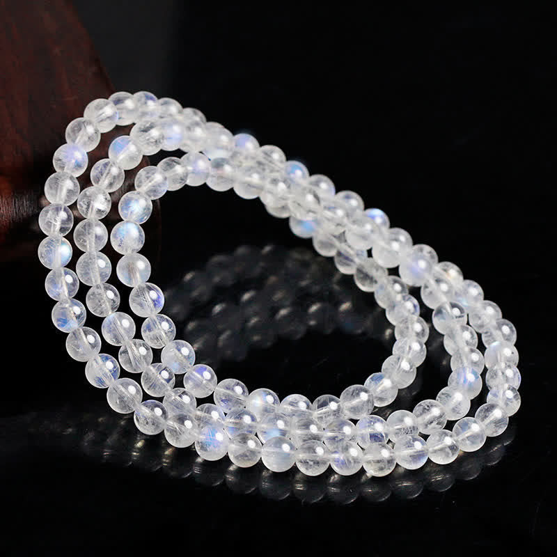 Buddha Stones Moonstone Healing Positive Bracelet Bracelet Mala BS 2