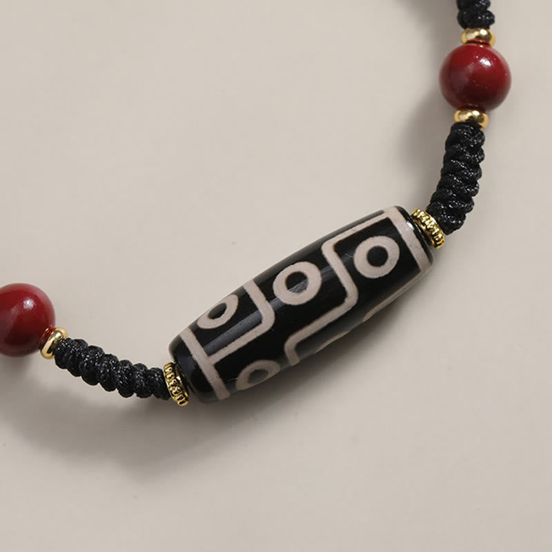 Buddha Stones Handcrafted Tibetan Nine-eye Dzi Bead Protection Bracelet Bracelet BS 6