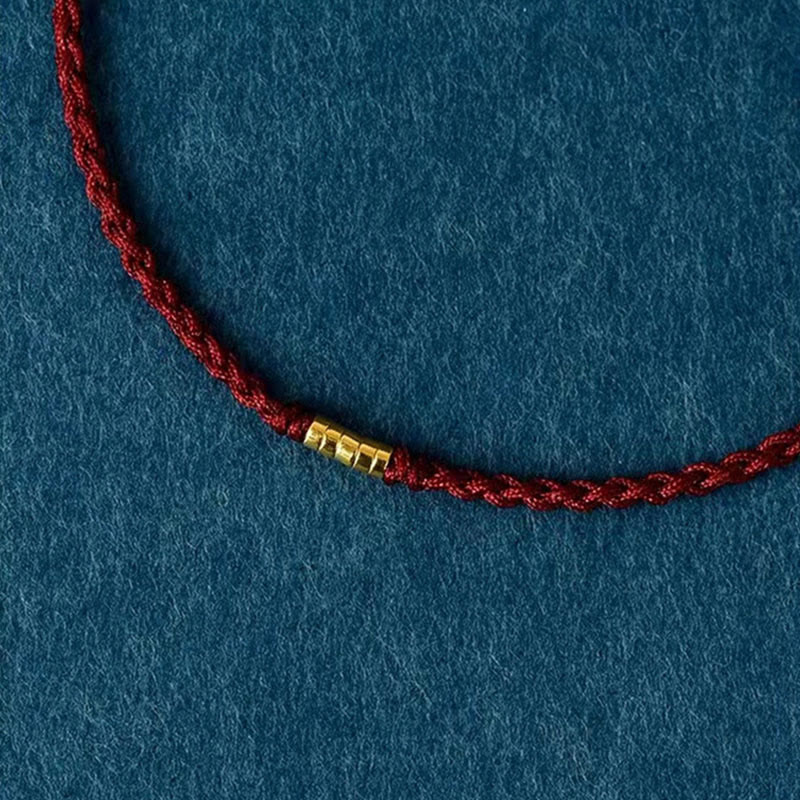 Buddha Stones "Blessings for Clear Connections" 925 Sterling Silver Lucky Golden Bead String Bracelet Anklet Includes Gift Message Card - image 9