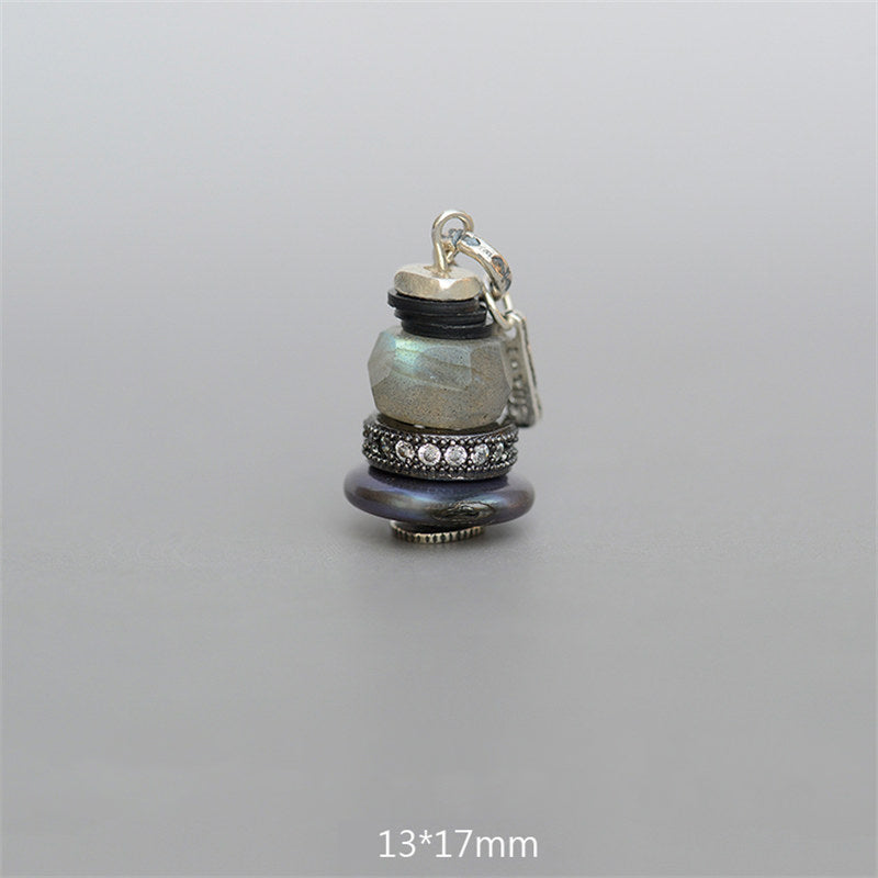 Buddha Stones Zen Cairn Labradorite Various Crystals Calm Pendant Necklace - Labradorite Pendant 13*17mm - image 22