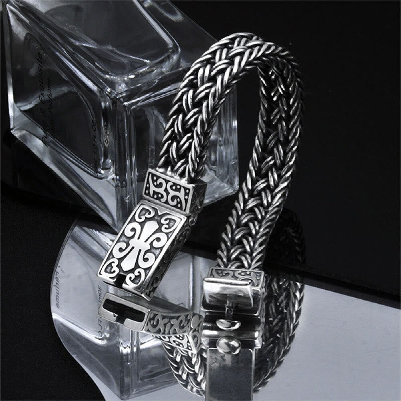 Buddha Stones Retro Vine Totem Pattern Braided Healing Chain Bracelet Bracelet BS 2