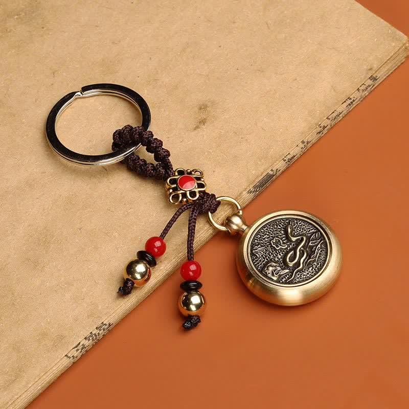 Buddha Stones 12 Chinese Zodiac Blessing Wealth Fortune Keychain Key Chain BS Snake