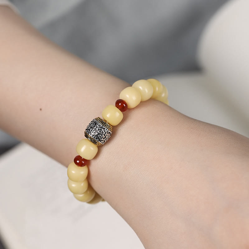 Buddha Stones Bodhi Seed Auspicious Cloud Fu Character Bead Peace Bracelet Bracelet BS 7