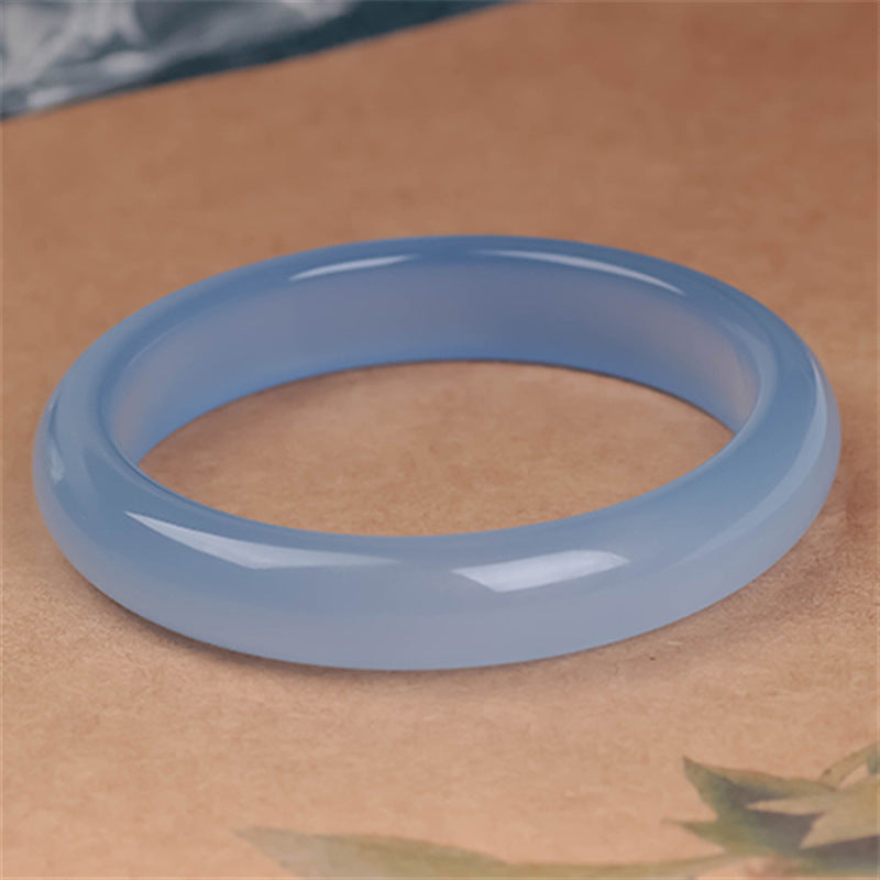 Buddha Stones Blue Chalcedony Emotional Balance Bracelet Bangle Bracelet Bangle BS 2