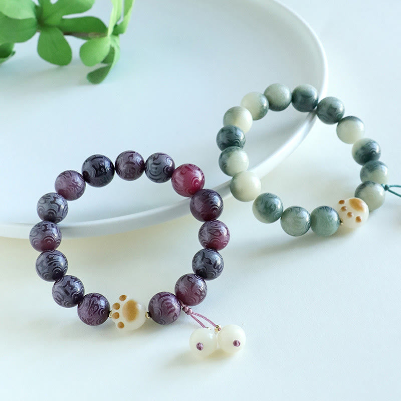 Buddha Stones Bodhi Seed Om Mani Padme Hum Carved Harmony Bracelet Bracelet BS 21