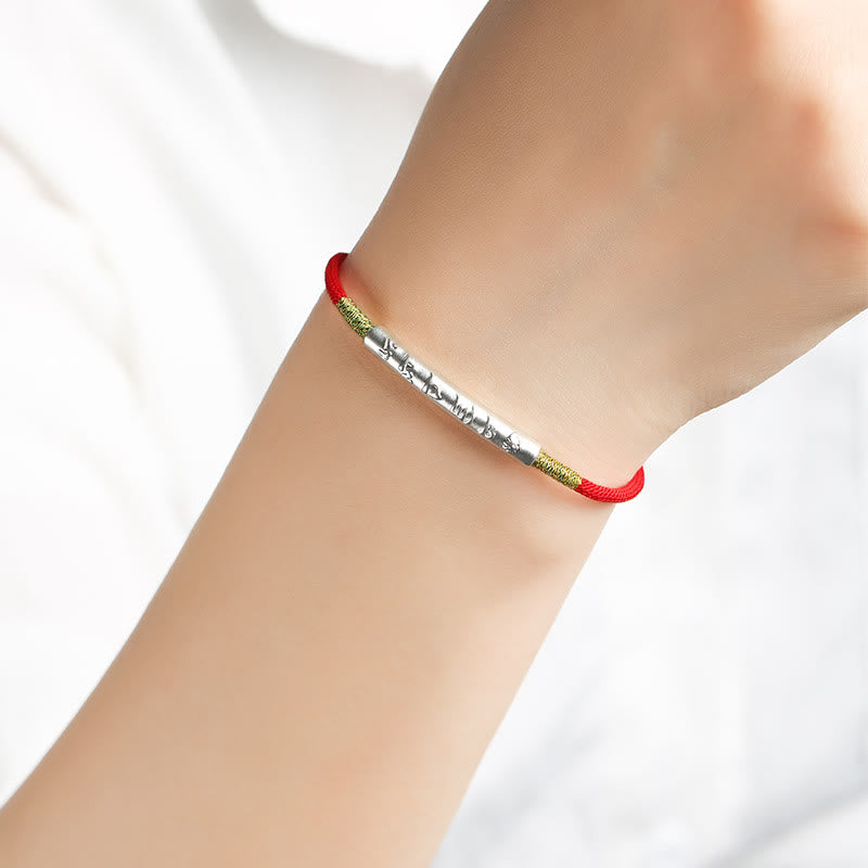 Buddha Stones Tibetan Buddhist Handmade Mani Mantra Lucky Red String Bracelet Bracelet BS 11