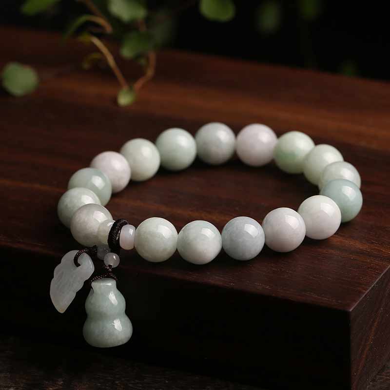 Buddha Stones Natural Jade Pi Xiu Gourd Apple Success Bracelet - image 4