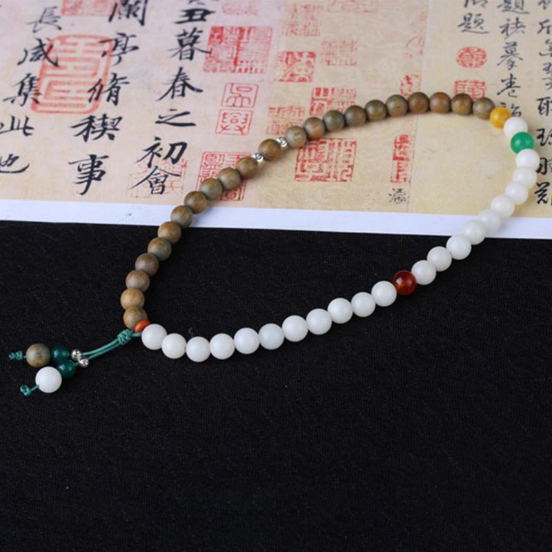 Buddha Stones Green Sandalwood Bodhi Seed Wake Up Luck Bracelet Bracelet BS 5