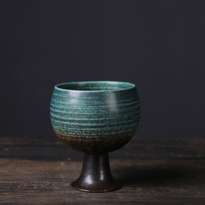 Buddha Stones Small Capacity Goblet Design Ceramic Wine Coffee Mug Tea Coffee Cup 170ml Coffee Mug BS 8