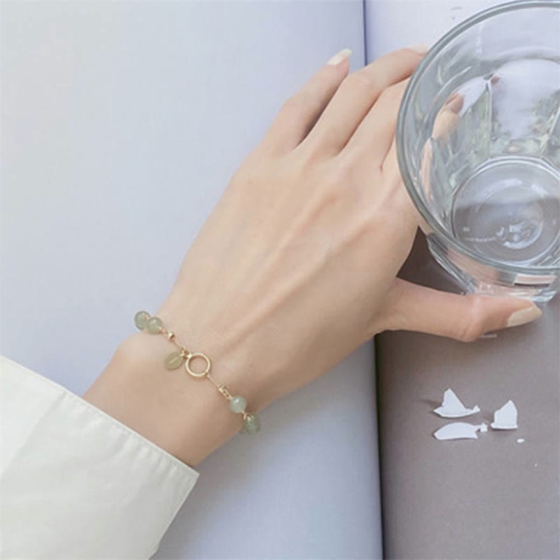 Buddha Stones Unique Natural Hetian Jade 14K Gold filled Luck Beaded Bracelet Bracelet BS 3