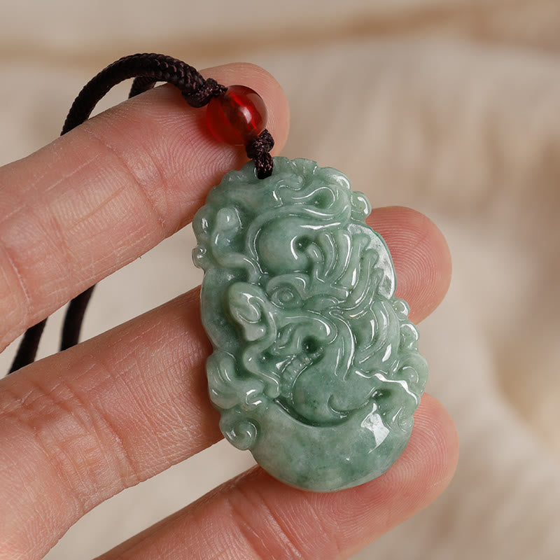 Buddha Stones Natural Jade 12 Chinese Zodiac Prosperity Necklace Pendant Necklaces & Pendants BS 3