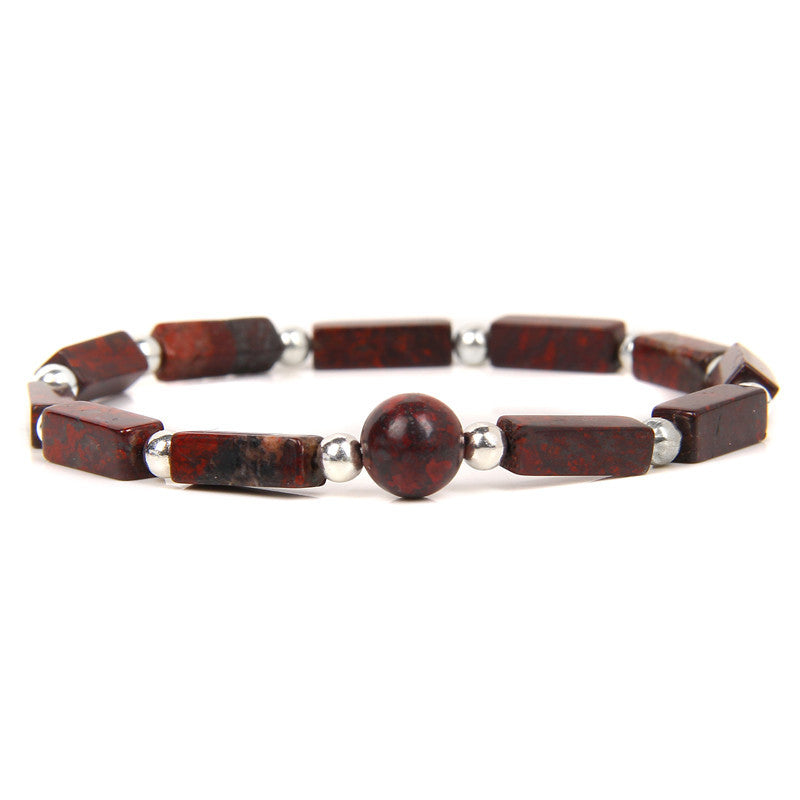 Buddha Stones Natural Crystal Amethyst Tiger Eye Spiritual Balance Bracelet Bracelet BS Bloodstone