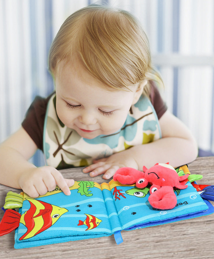 Fidtoy Baby Crinkle Cloth Book for Newborns – Montessori Sensory Fabric Activity Book for Babies 0-12 Months