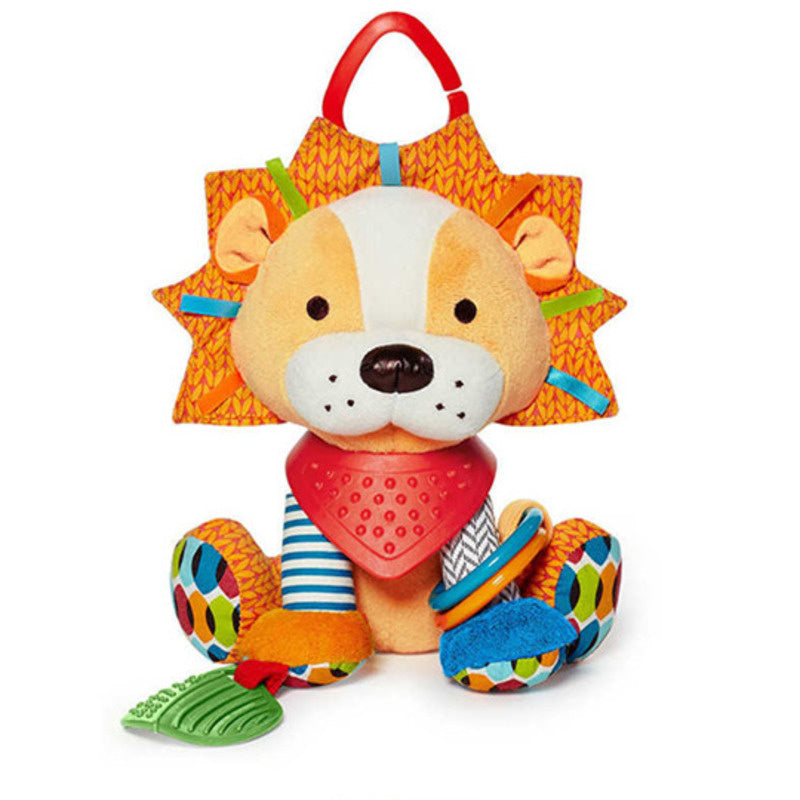 Fidtoy Plush Baby Teether Toy with Rattle – Soft Sensory Activity Toy for Infant Teething, Stroller Play, and Travel