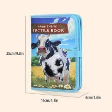 Libro Sensorial Táctil Desmontable de Tela para Bebés con Forma de Animal