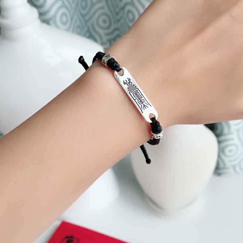 Foviel 925 Sterling Silber rote Schnur Glück Stärke Braid Armband