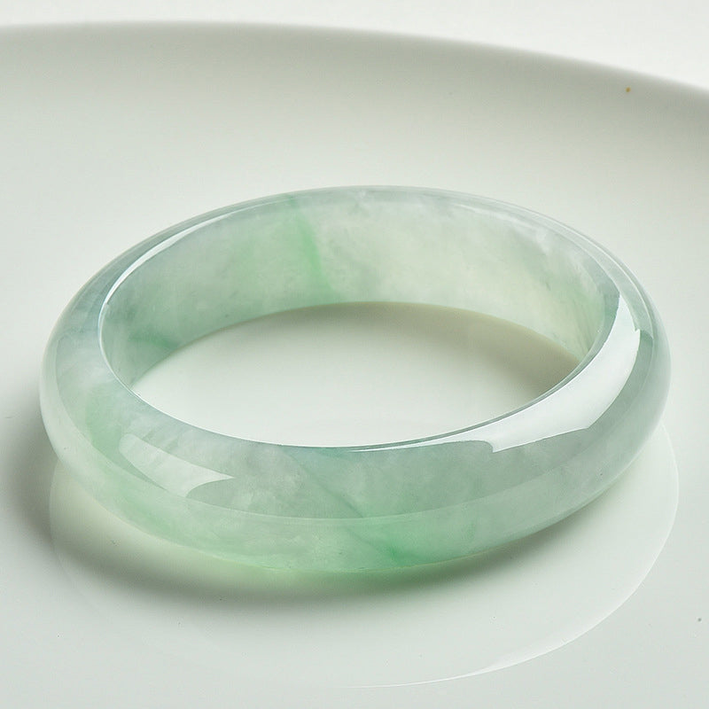 Buddha Stones Natural Jade Prosperity Wealth Luck Bangle Bracelet Bracelet Cuff Bangle BS 63-64mm