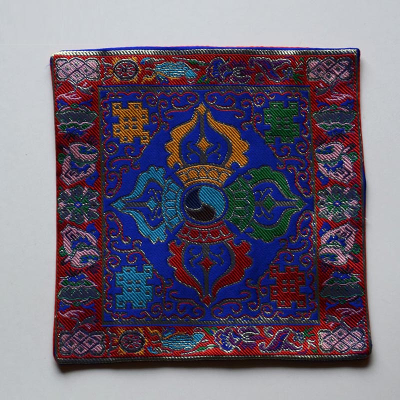 Buddha Stones Prayer Altar Mat Healing Meditation Vajra Auspicious Symbols Prayer Altar BS Vajra Blue