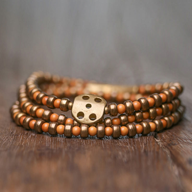 Buddha Stones Retro Olive Pit Copper Wealth Bracelet Bracelet BS 2