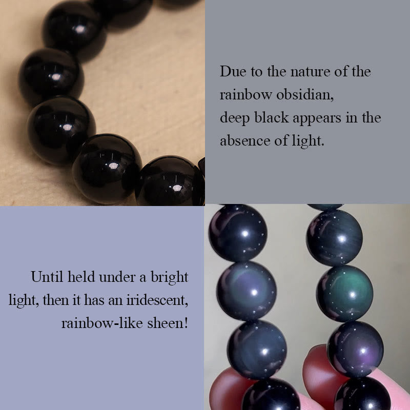 Buddha Stones Rainbow Obsidian Copper Love Healing Bracelet Bracelet BS 3
