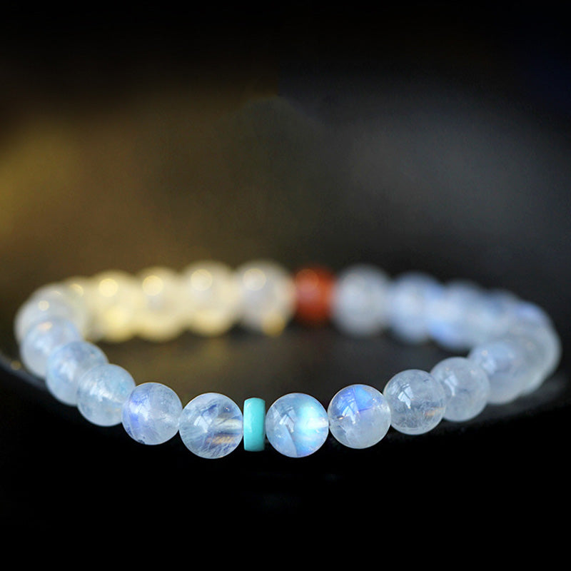 Buddha Stones Moonstone Calm Healing Positive Bracelet Bracelet BS 7