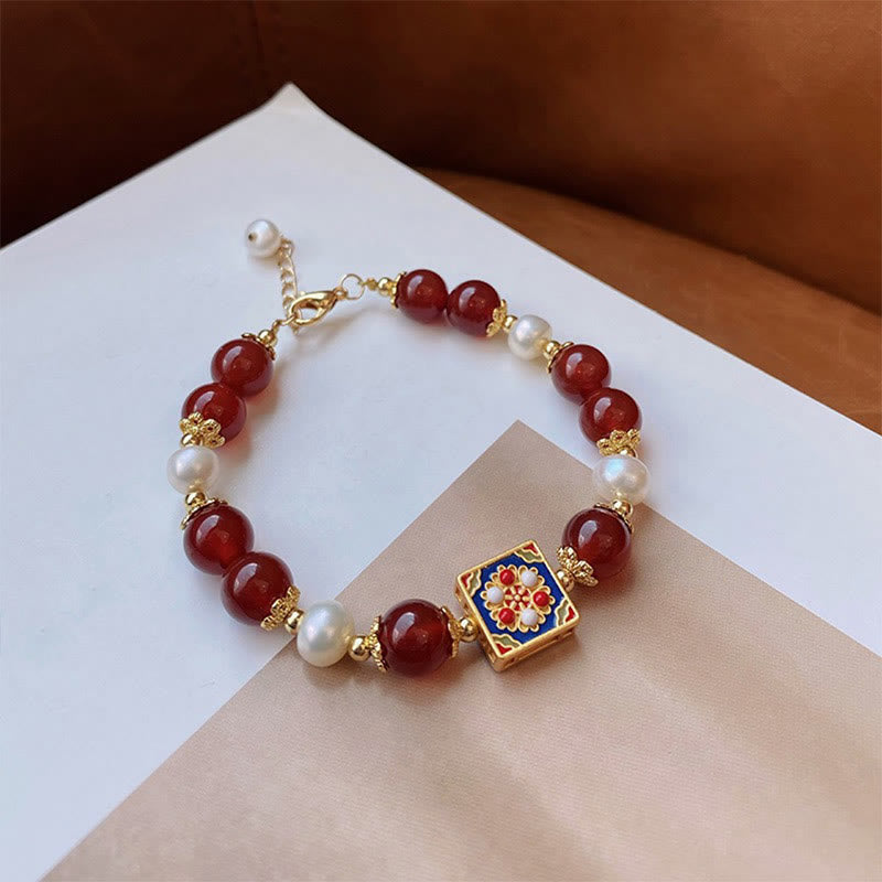 Buddha Stones Red Agate Pearl Confidence Self-acceptance Bracelet Bracelet BS Red Agate(Confidence♥Calm)