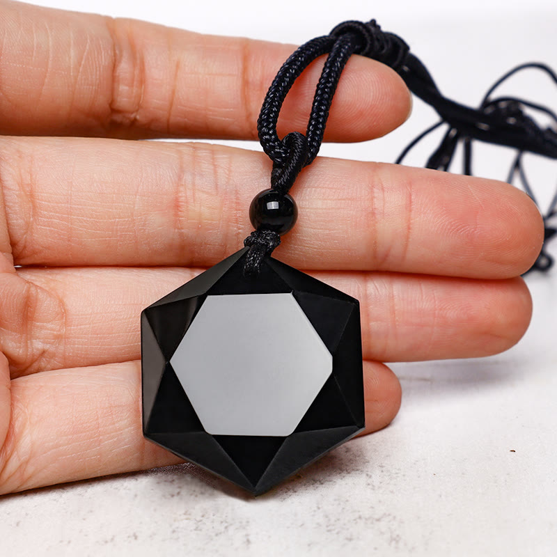Buddha Stones Black Obsidian Talisman Purify Pendant Necklace Necklaces & Pendants BS 5