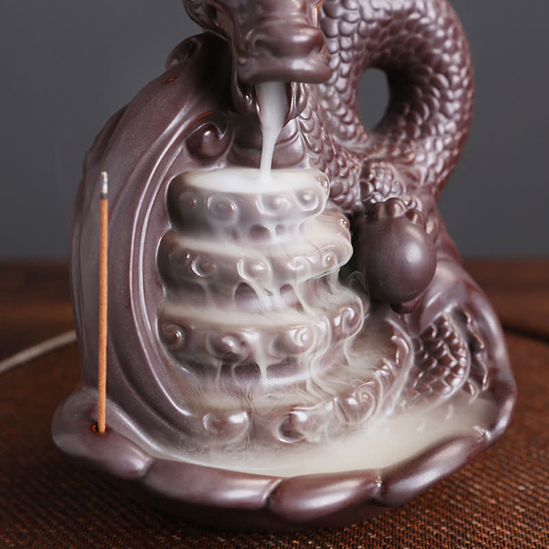 Buddha Stones Dragon Pattern Success Ceramic Incense Burner Decoration Incense Burner BS 3